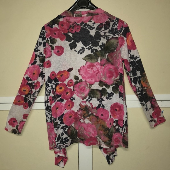 #1613, 42Pops Floral long sleeve Cardigan Med - Picture 3 of 3